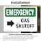 Signmission Gas Shutoff (Right Arrow) With Symbol, 7 in W x Rectangle, Vinyl Decal OS-2PACK-EM-D-57-L-10389 - alternate 3